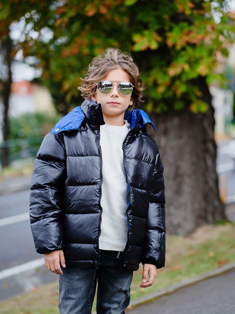 Geaca Bleumarin cu Gluga Albastra, de Toamna-Iarna, pentru Baieti