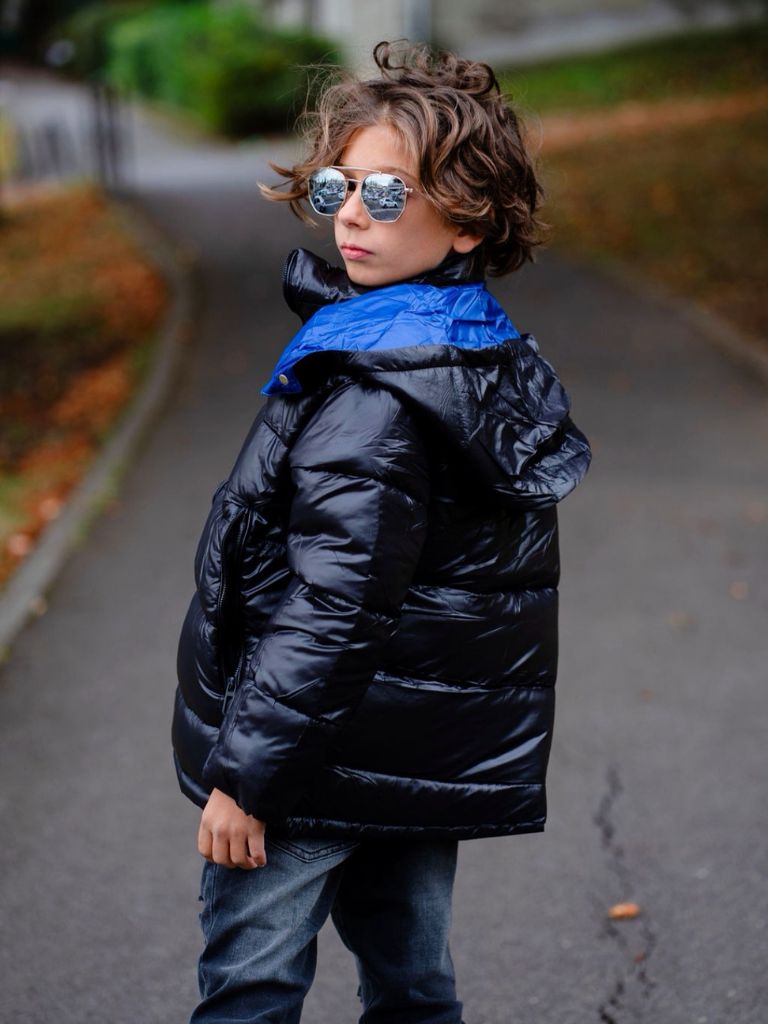 Geaca Bleumarin cu Gluga Albastra, de Toamna-Iarna, pentru Baieti