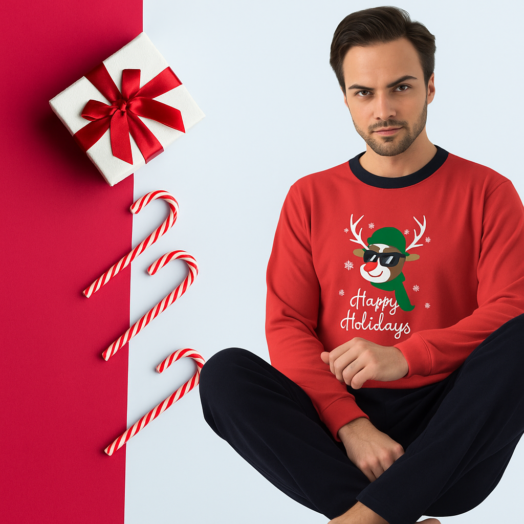 Pijamale de Craciun, pentru Barbati, Happy Holidays