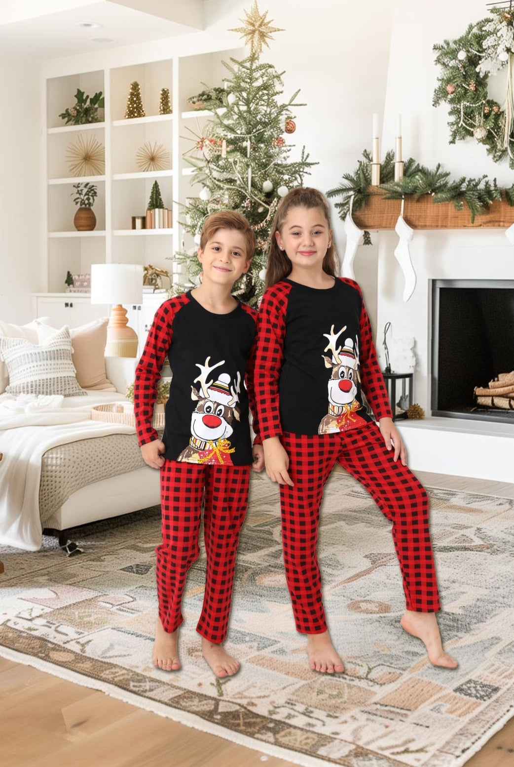 Pijamale de Craciun, pentru Copii, cu Ren