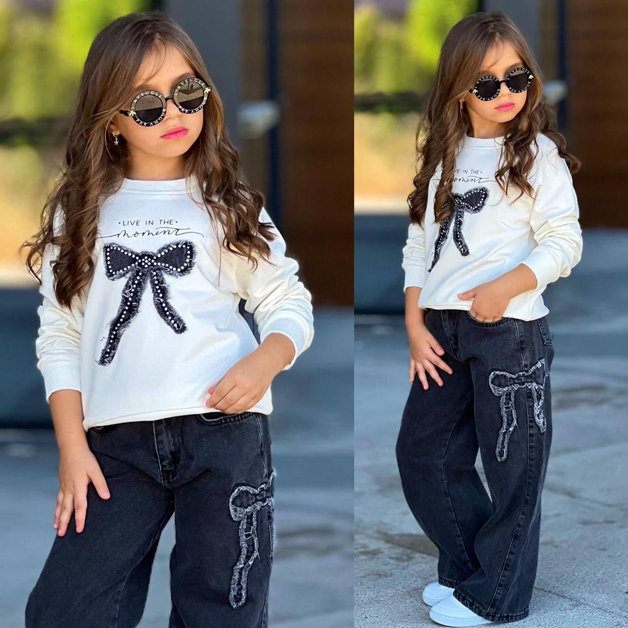 Set Fetite, cu Blugi Evazati, Live in The Moment