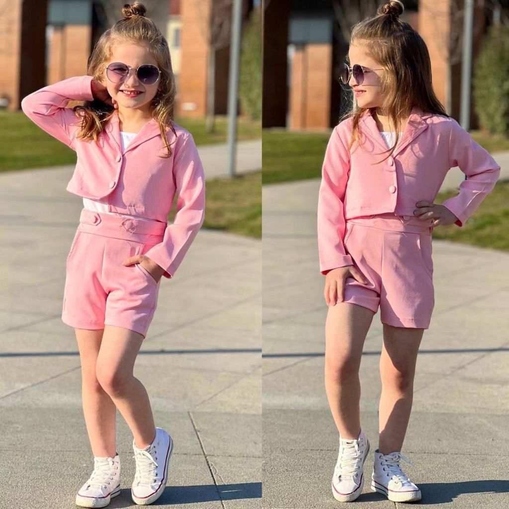 Set Fetite cu Sacou si Pantaloni Scurti Corina