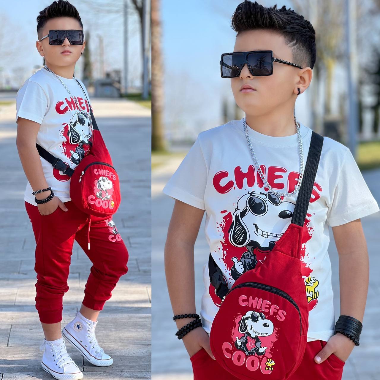 Set pentru Baieti, 3 piese, cu Borseta, Chiefs Cool