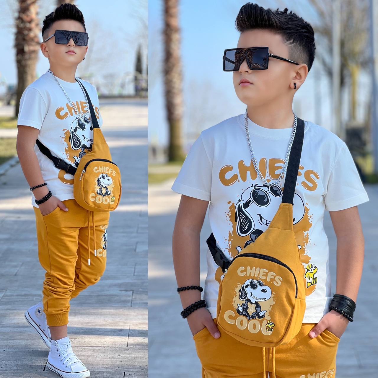 Set pentru Baieti, 3 piese, cu Borseta, Chiefs Cool