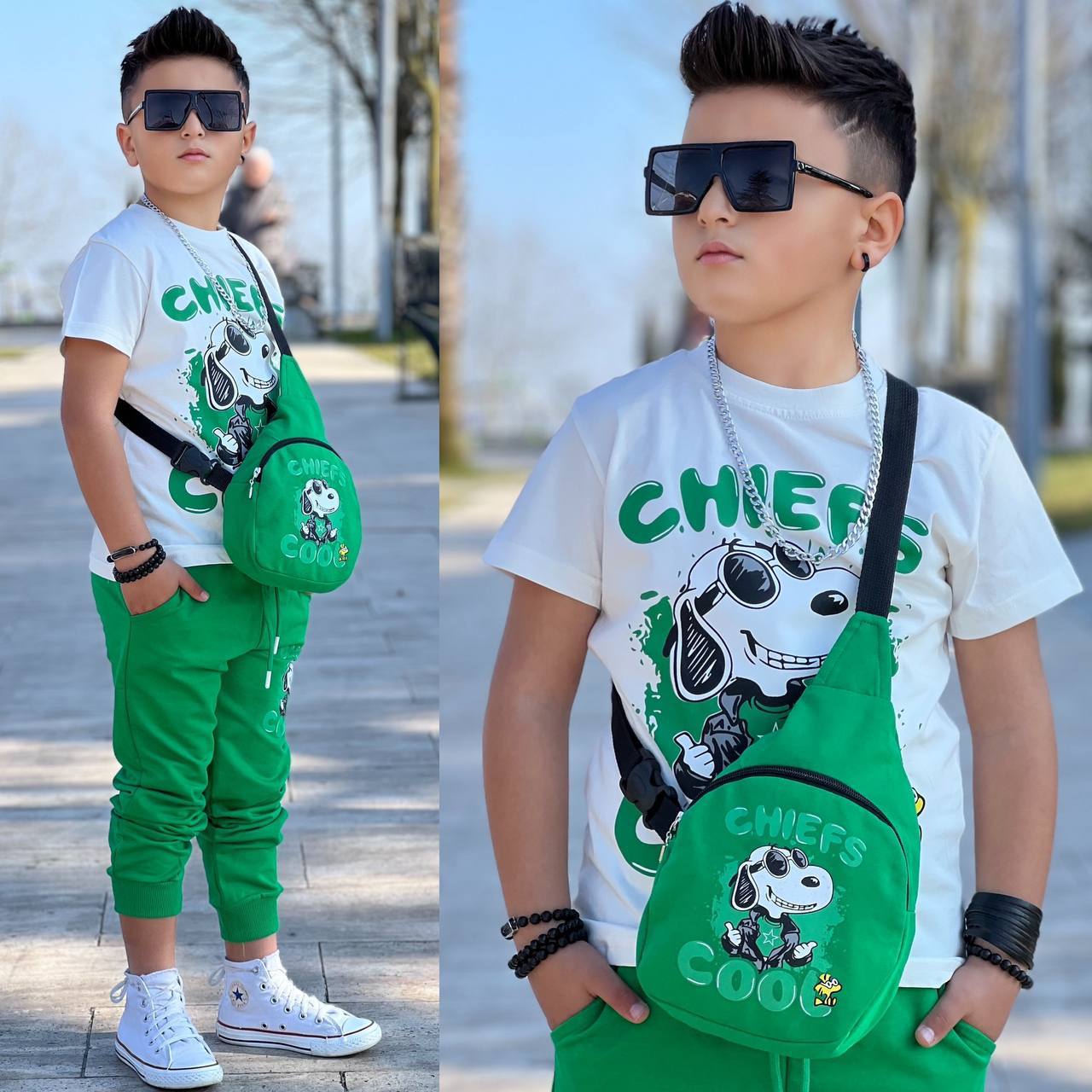 Set pentru Baieti, 3 piese, cu Borseta, Chiefs Cool