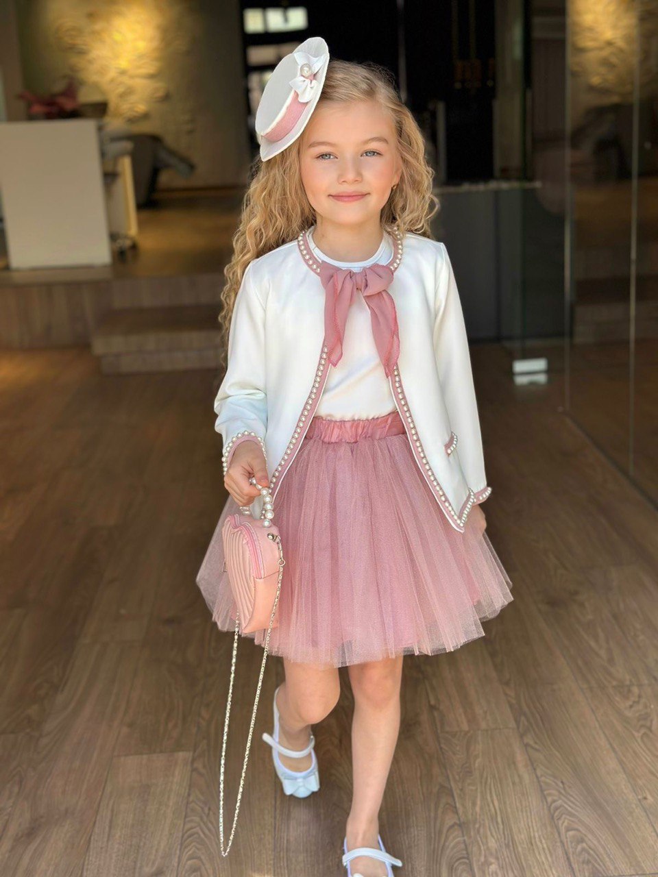 Set pentru Fetite, cu Sacou si Palarioara, Nadia