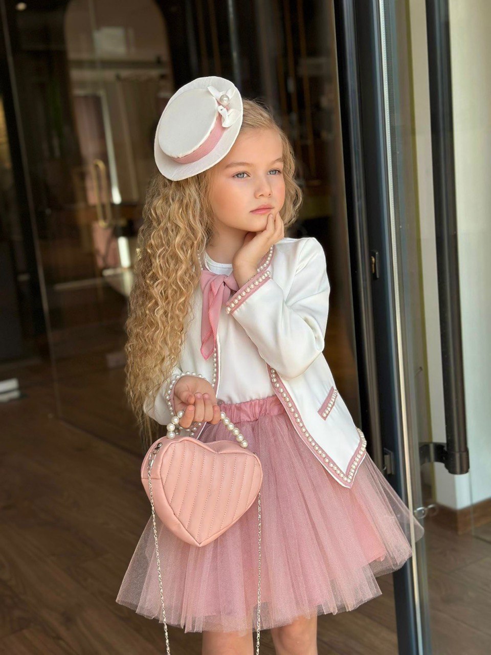 Set pentru Fetite, cu Sacou si Palarioara, Nadia