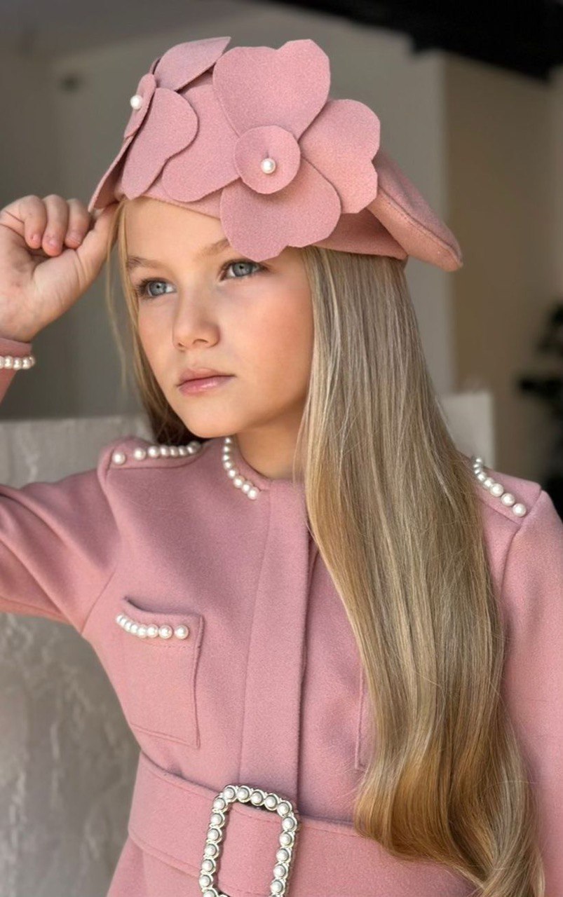 Set pentru Fetite cu Perlute si Bereta Leah