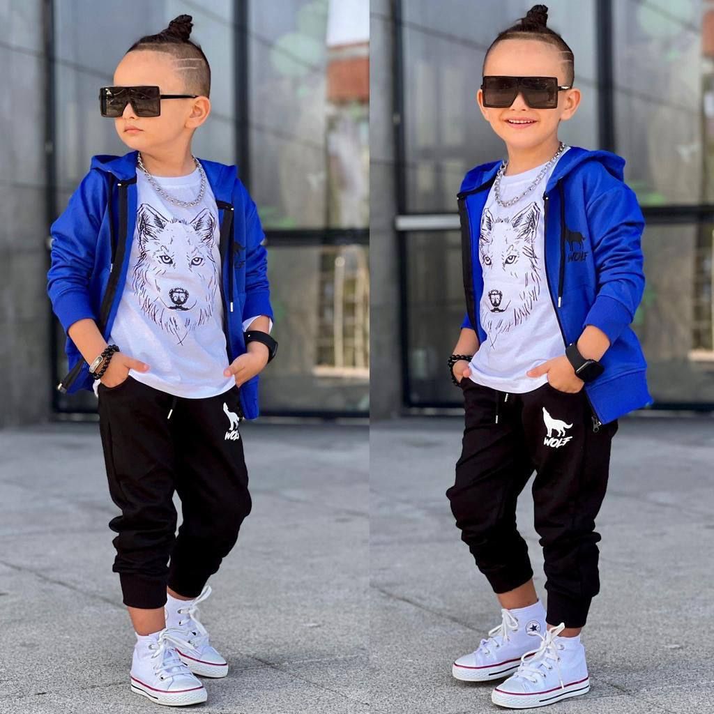 Trening pentru Baieti, 3 piese, din Bumbac, Wolf