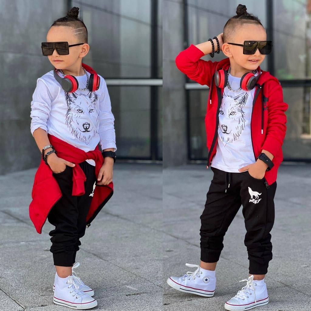 Trening pentru Baieti, 3 piese, din Bumbac, Wolf