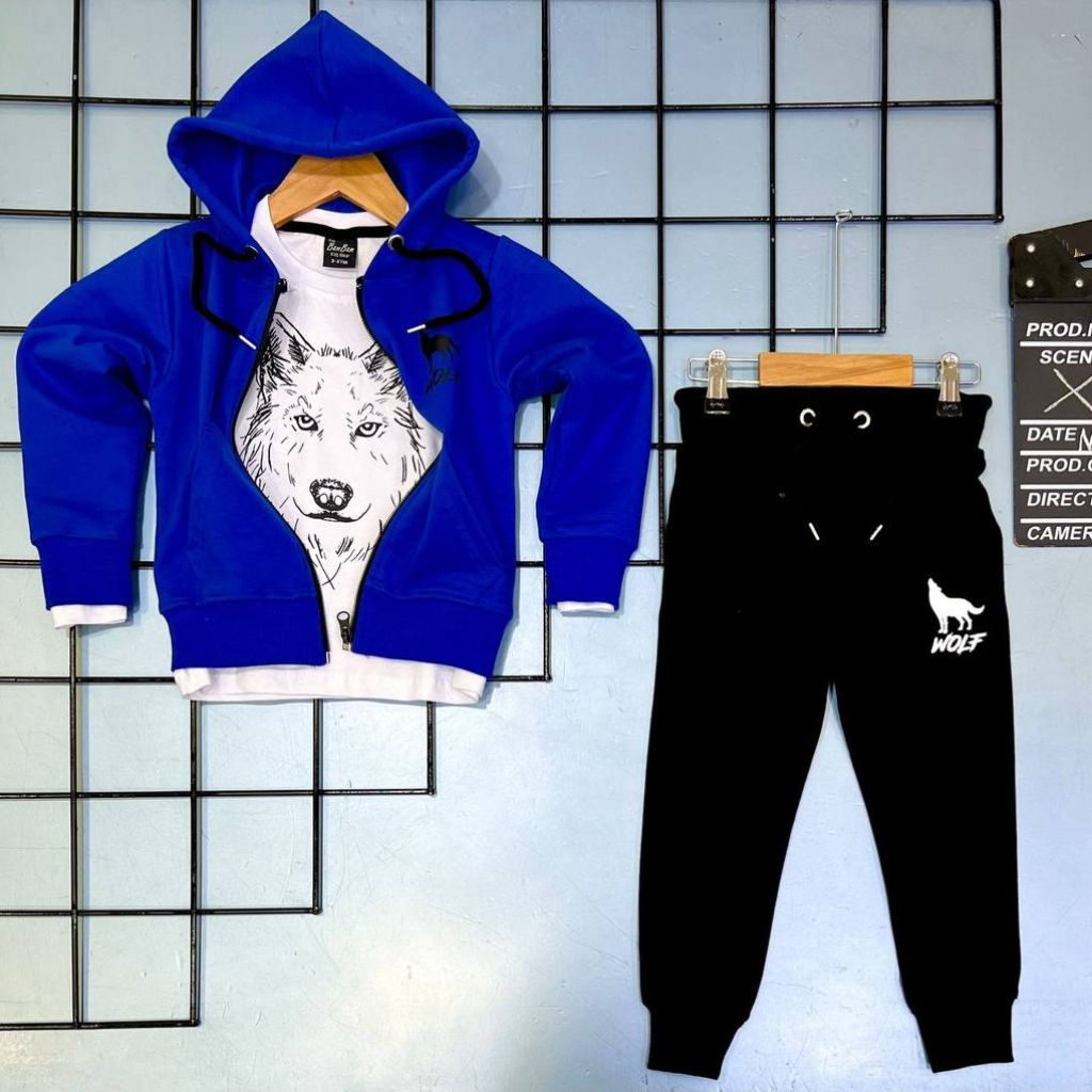 Trening pentru Baieti, 3 piese, din Bumbac, Wolf