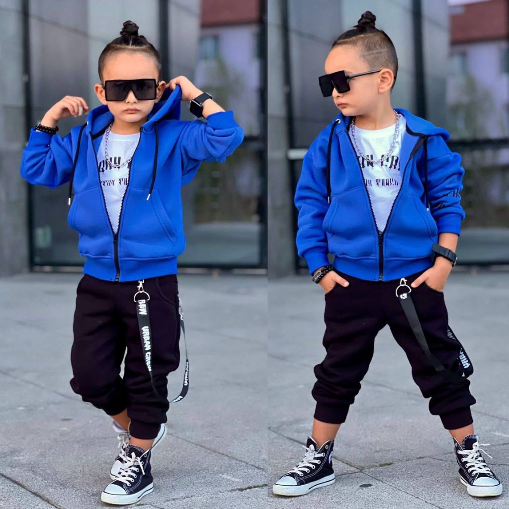 Trening Vatuit pentru Baieti, 3 piese, din Bumbac, Urban Crew