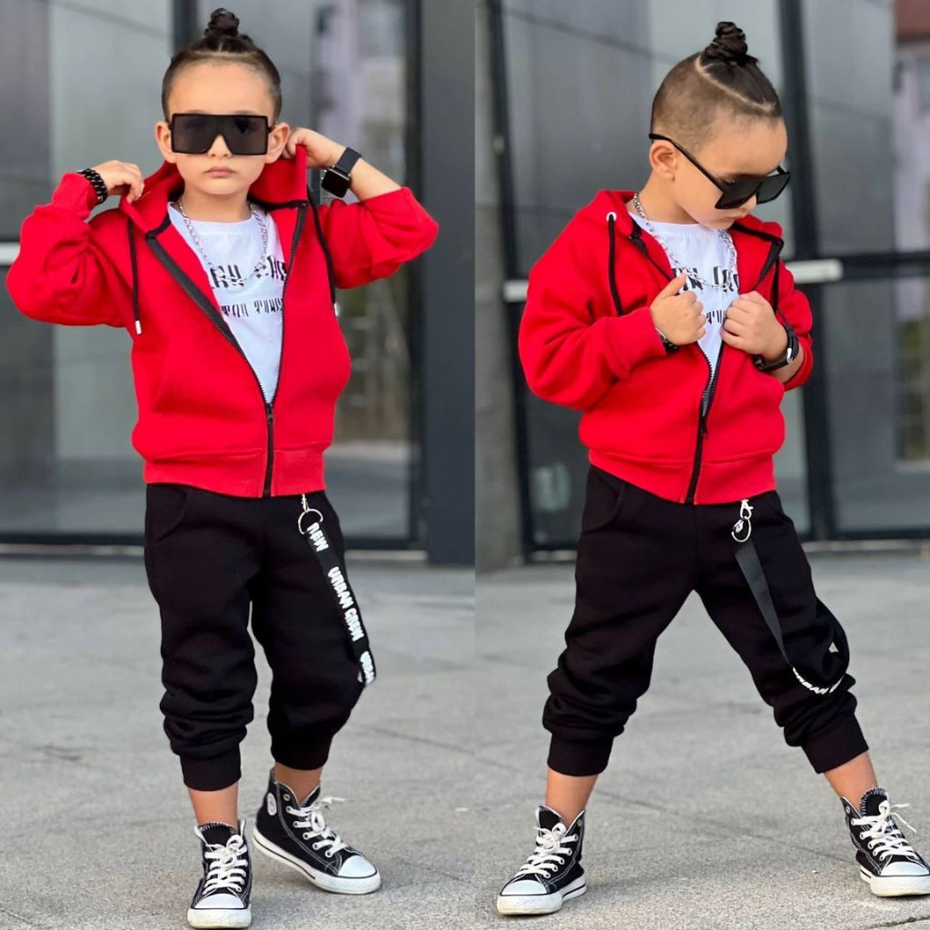 Trening Vatuit pentru Baieti, 3 piese, din Bumbac, Urban Crew
