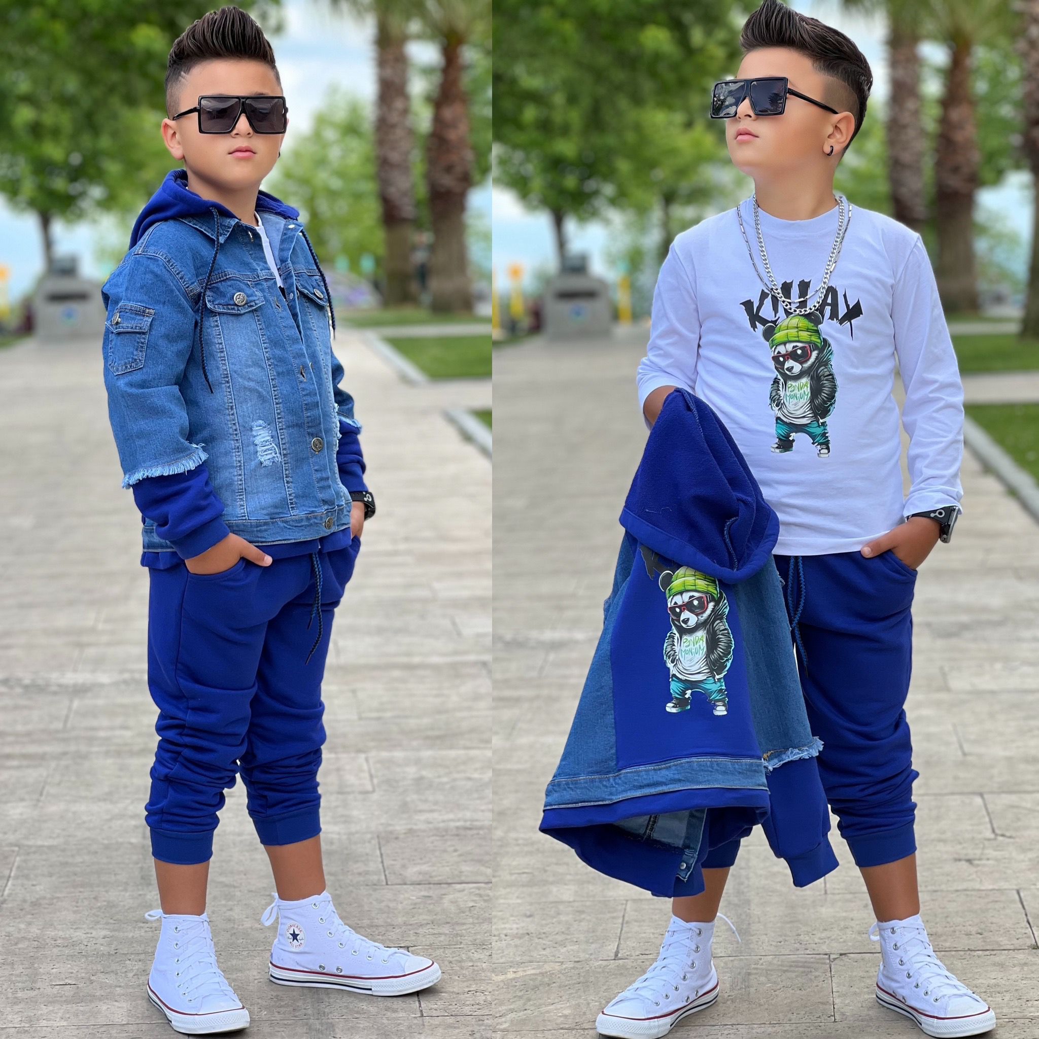 Trening pentru Baieti, 3 piese, cu Geaca de Blugi, Killax