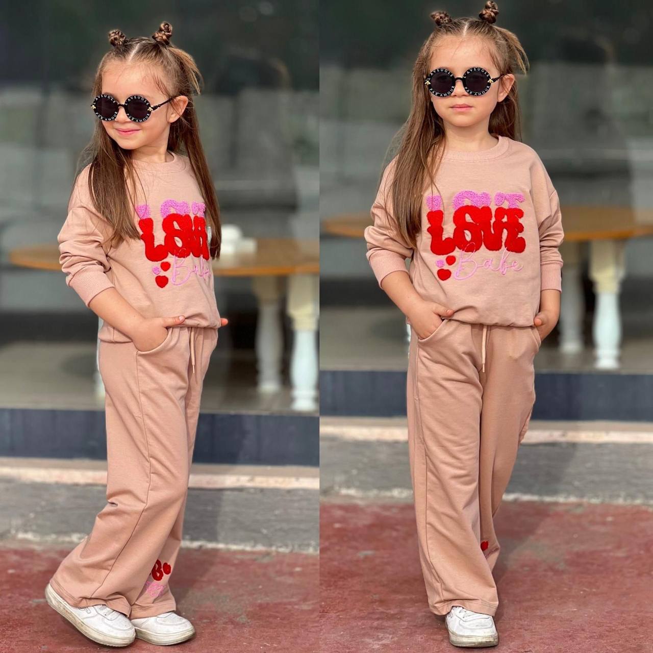 Trening pentru Fetite, 2 piese, din Bumbac, Love Babe