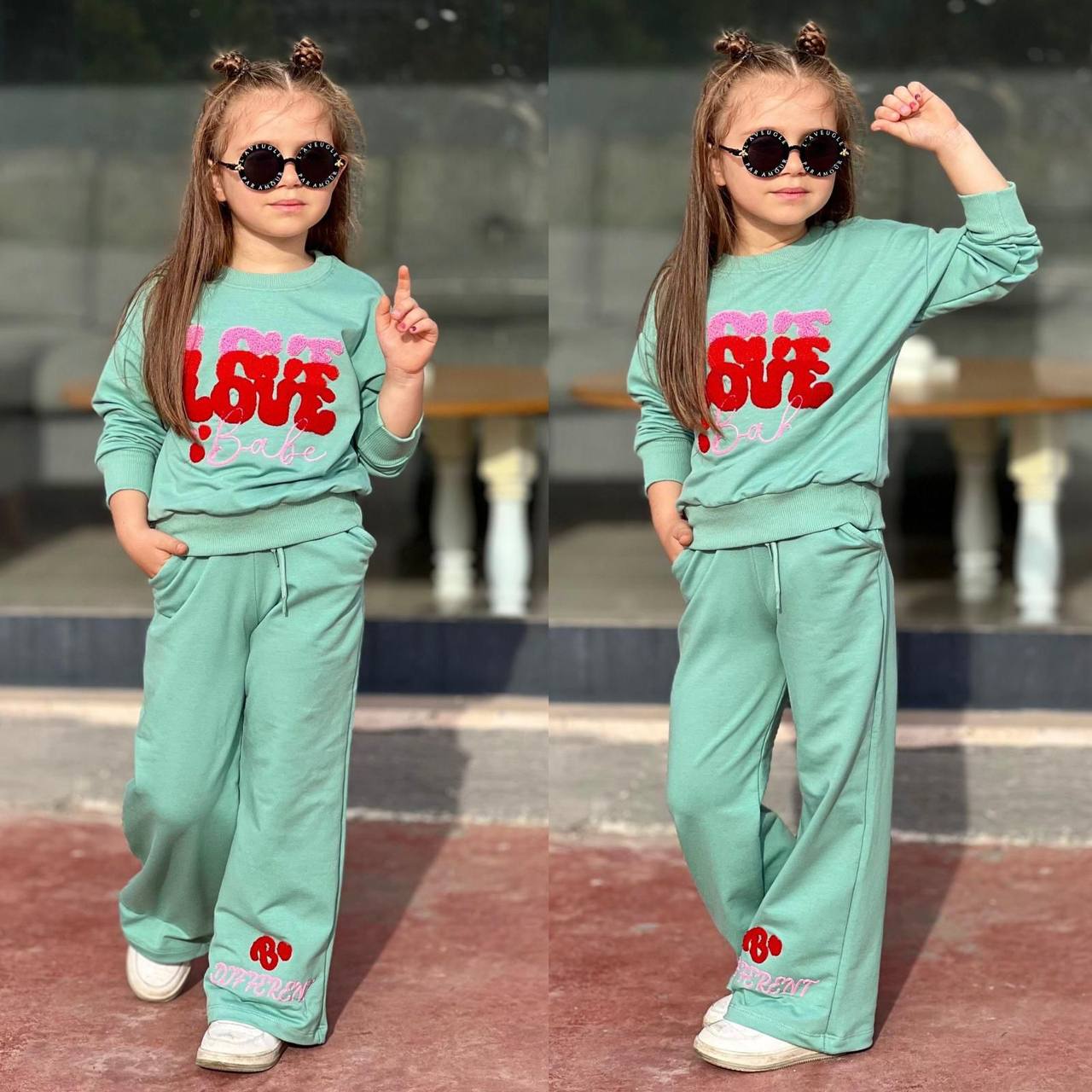 Trening pentru Fetite, 2 piese, din Bumbac, Love Babe