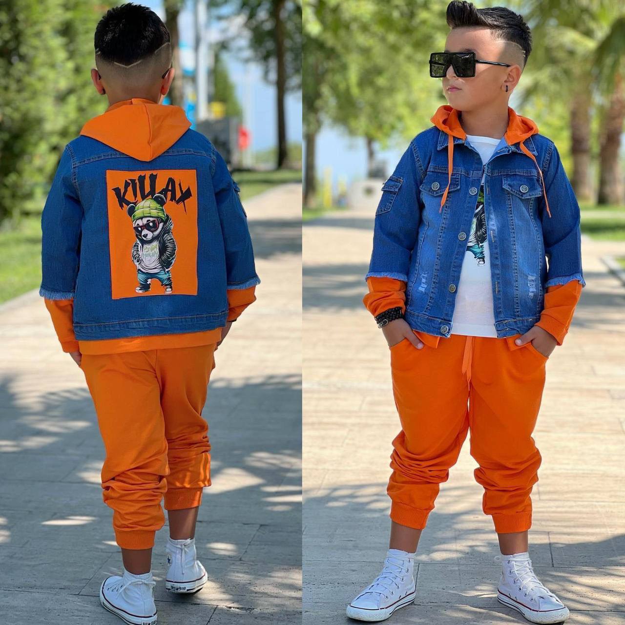 Trening pentru Baieti, 3 piese, cu Geaca de Blugi, Killax