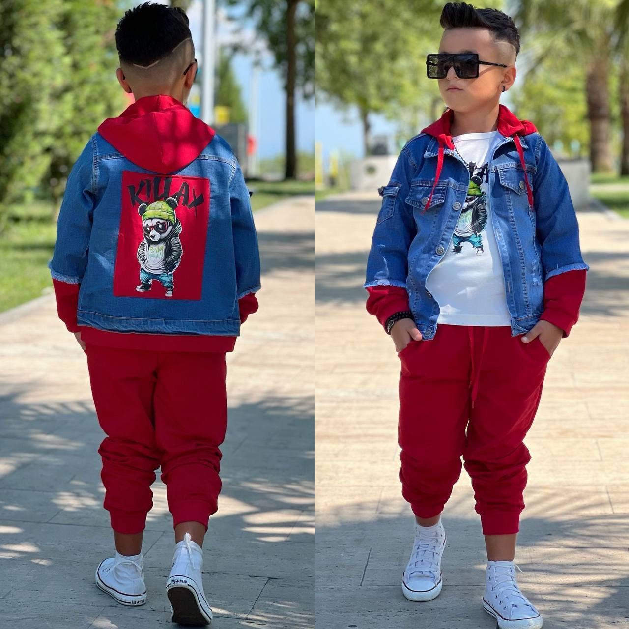 Trening pentru Baieti, 3 piese, cu Geaca de Blugi, Killax