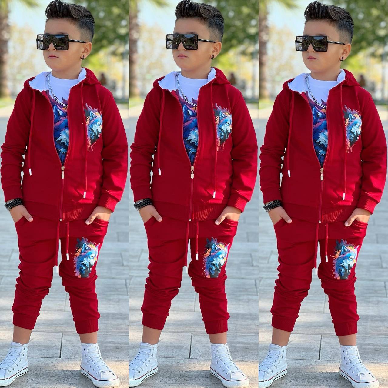 Trening pentru Baieti, 3 piese, din Bumbac, Fire