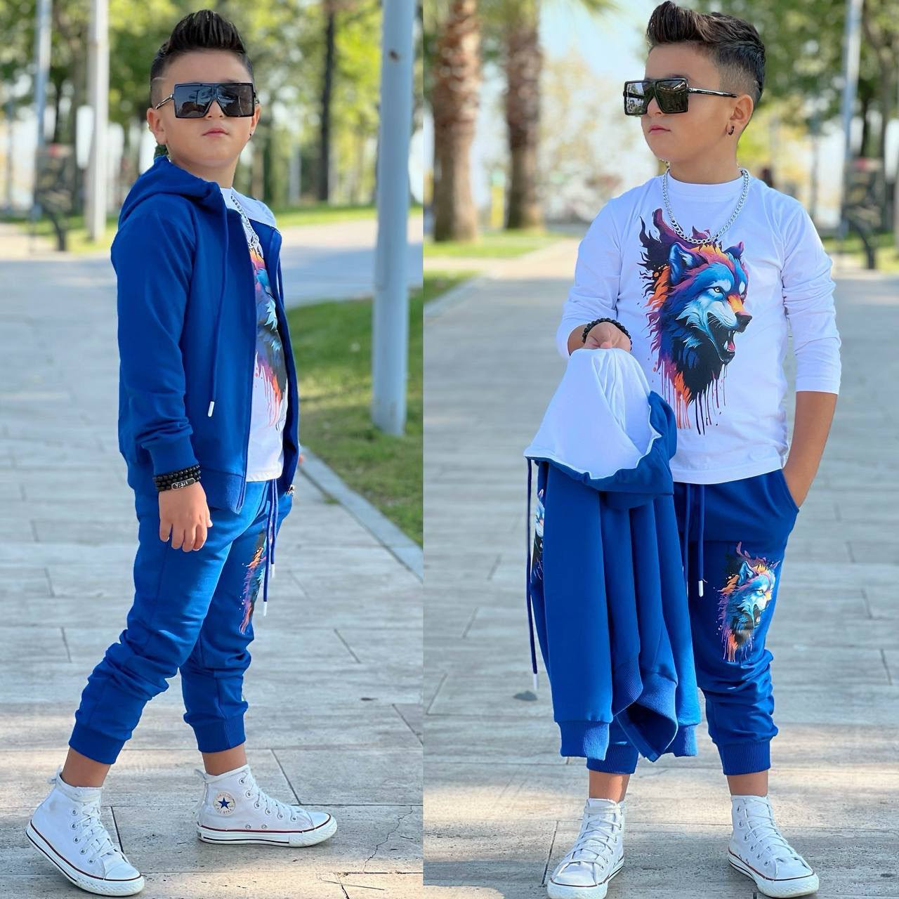 Trening pentru Baieti, 3 piese, din Bumbac, Fire