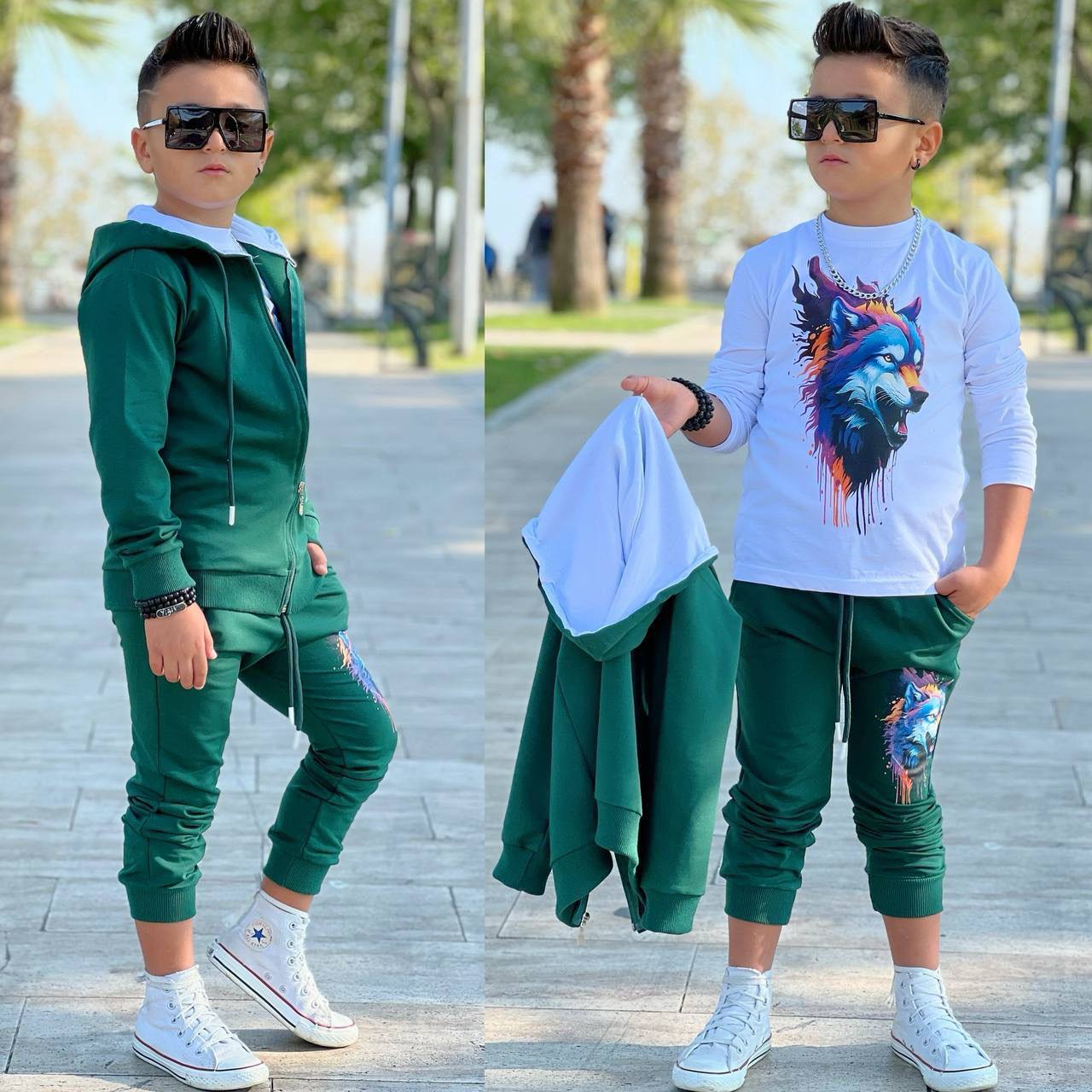 Trening pentru Baieti, 3 piese, din Bumbac, Fire