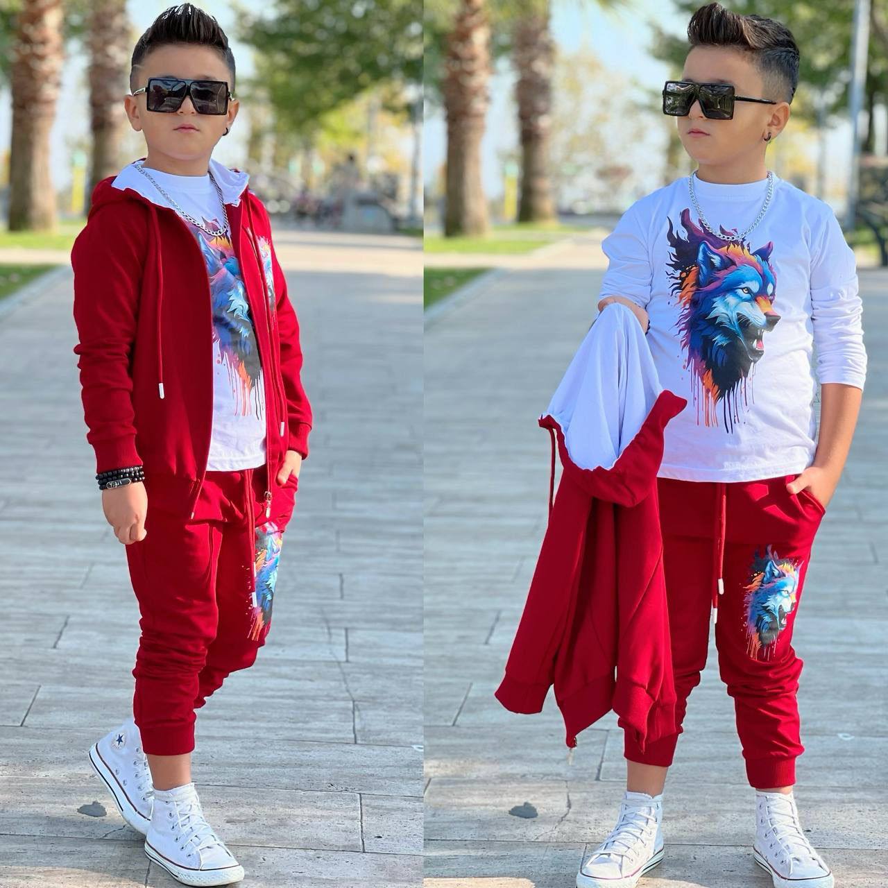 Trening pentru Baieti, 3 piese, din Bumbac, Fire