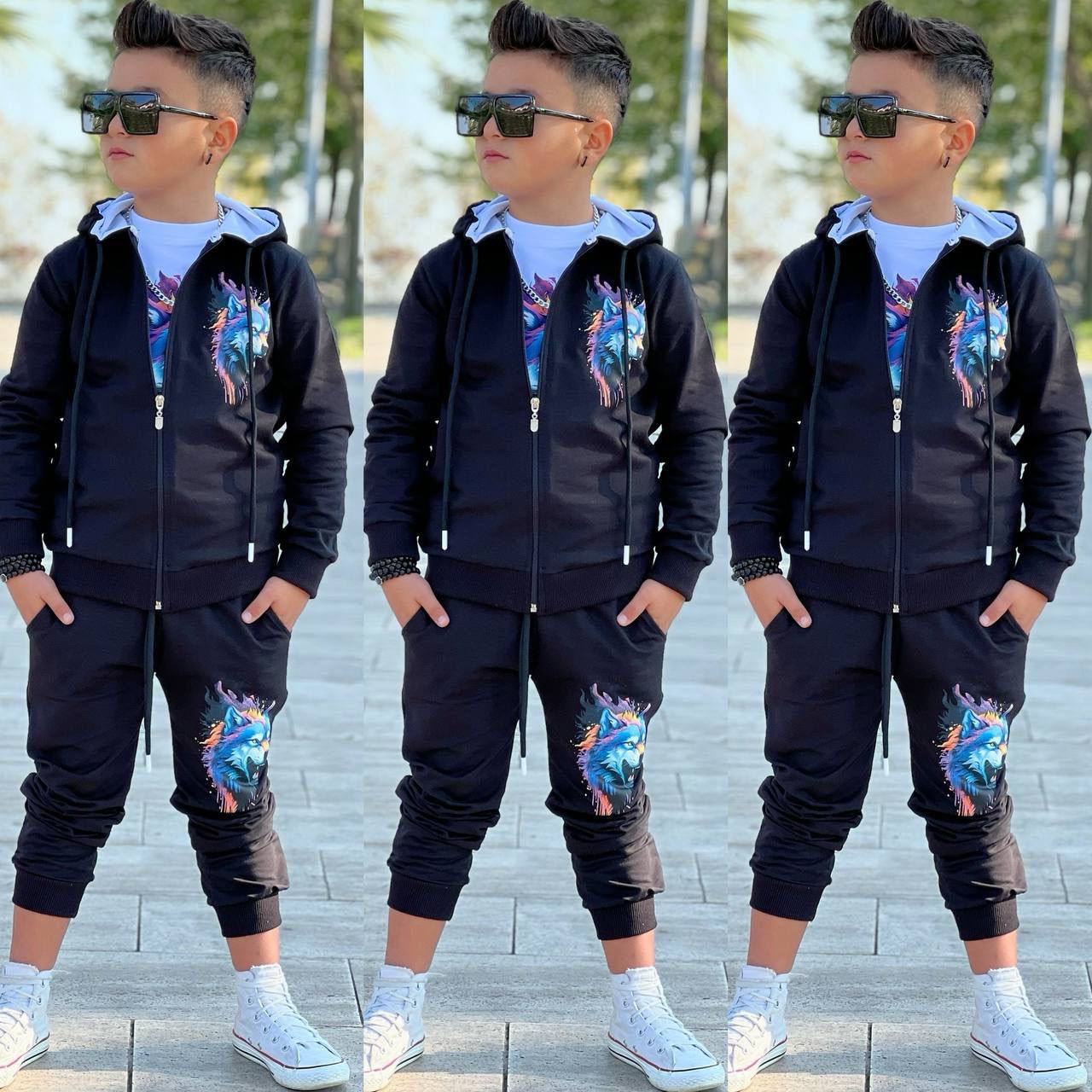 Trening pentru Baieti, 3 piese, din Bumbac, Fire