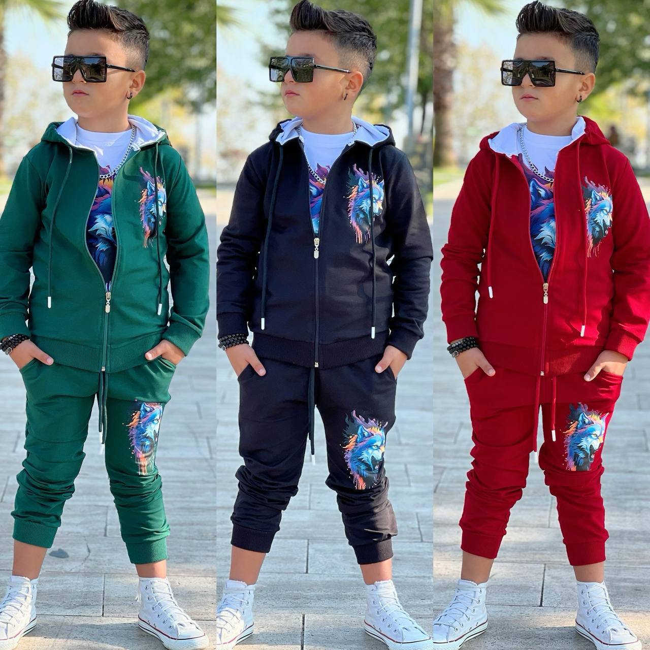 Trening pentru Baieti, 3 piese, din Bumbac, Fire