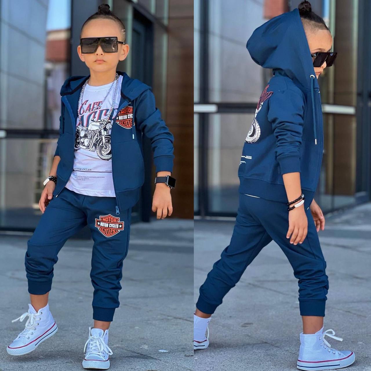 Trening pentru Baieti, 3 piese, din Bumbac, Motor Cycles