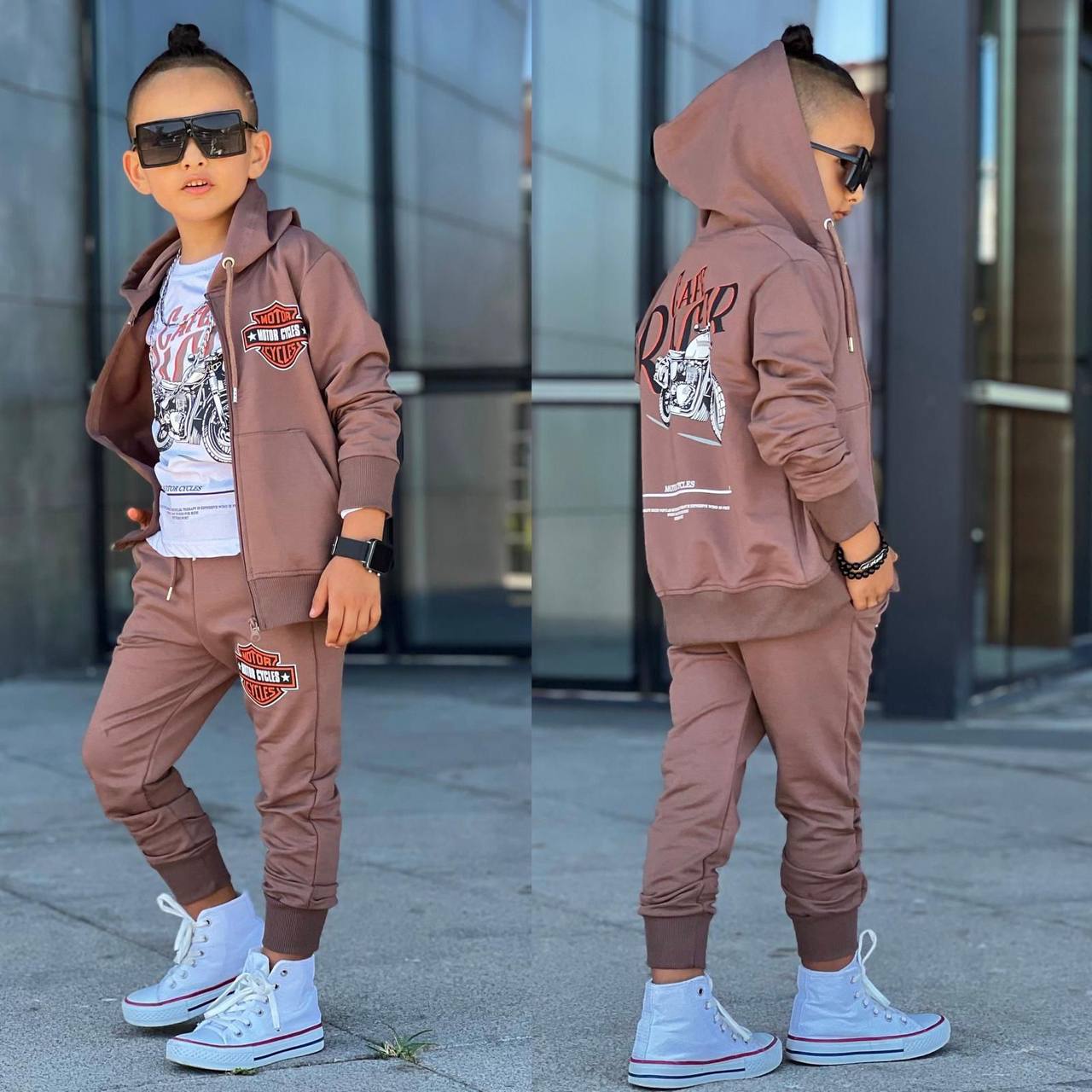 Trening pentru Baieti, 3 piese, din Bumbac, Motor Cycles