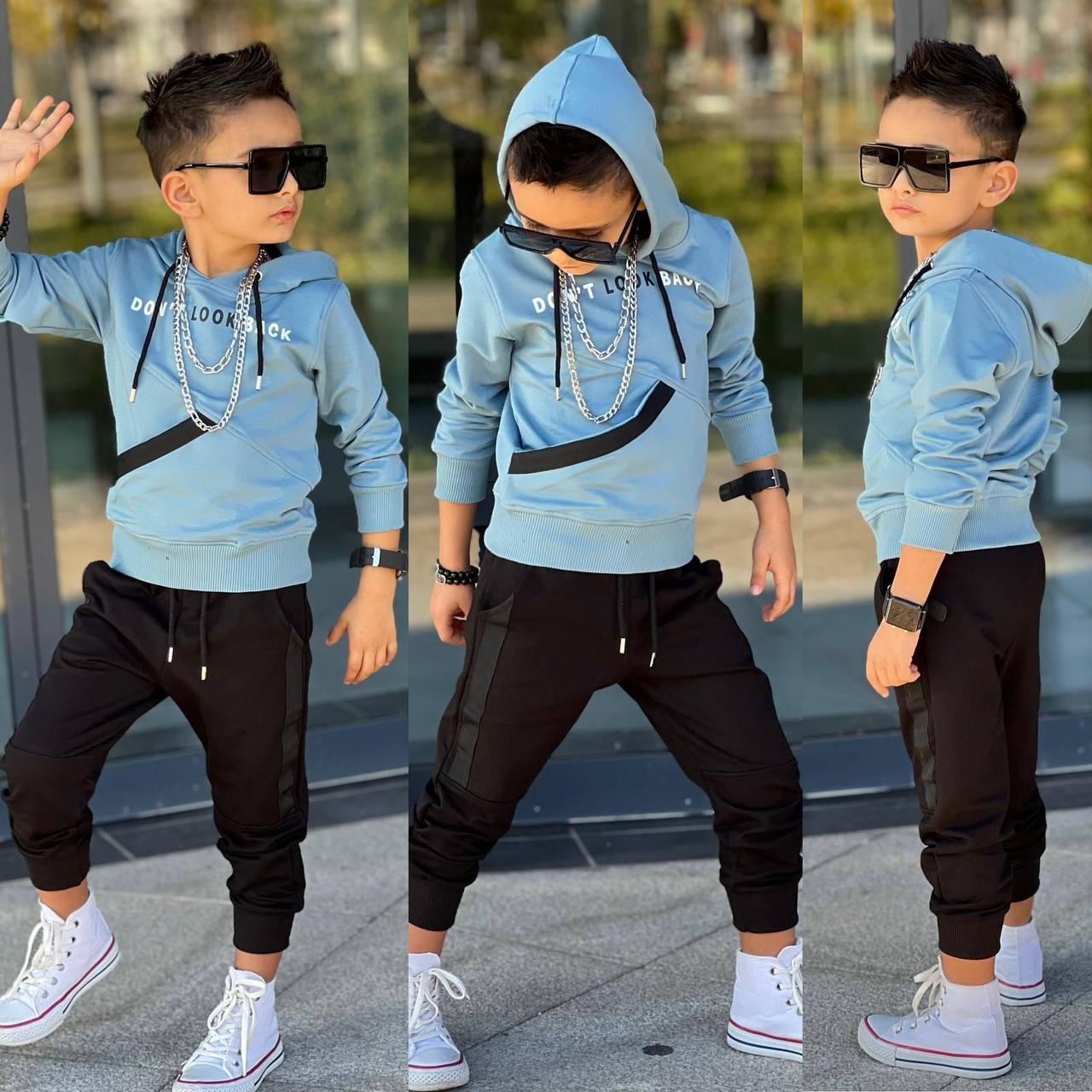 Trening pentru Baieti, din Bumbac, 2 piese, Don't Look Back