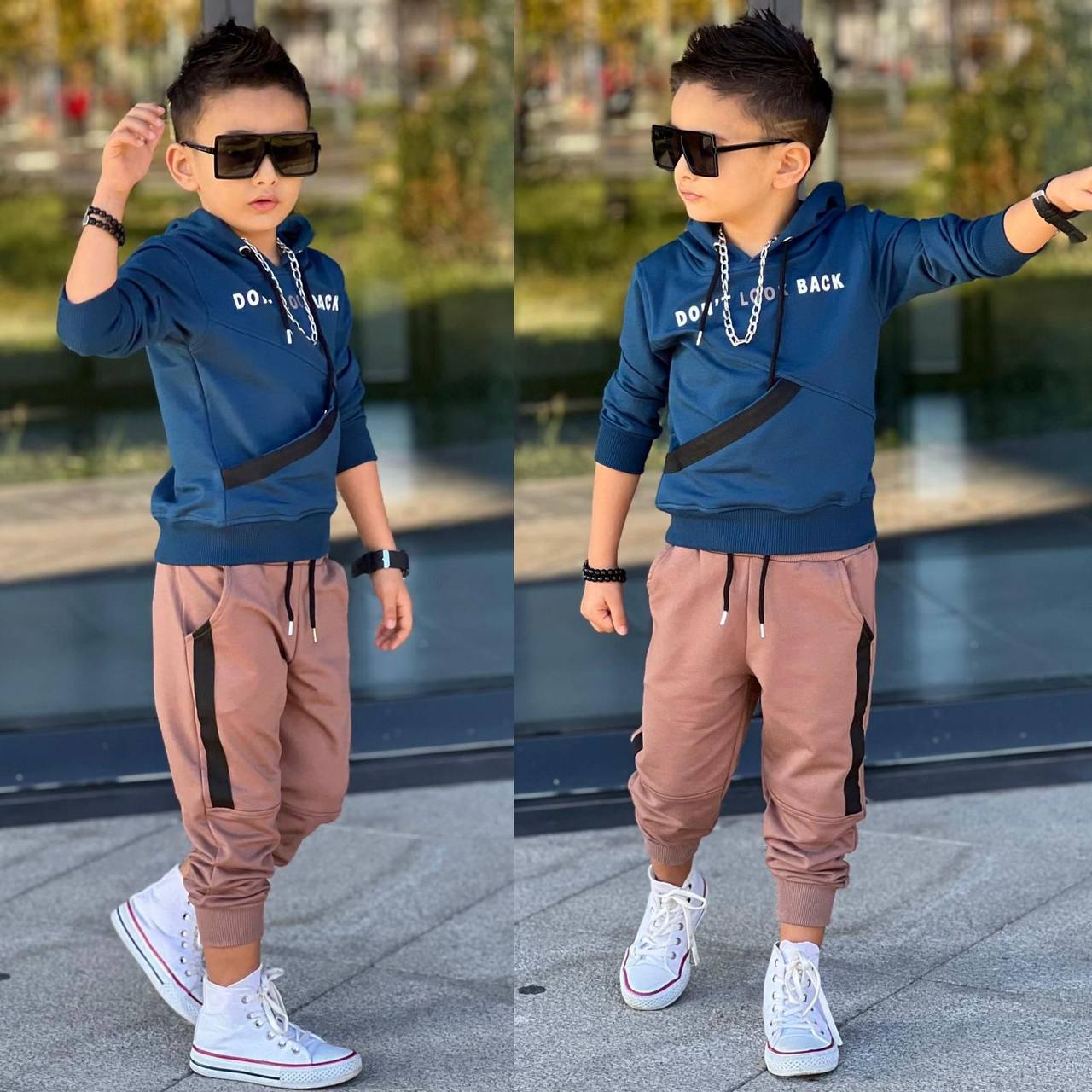 Trening pentru Baieti, din Bumbac, 2 piese, Don't Look Back