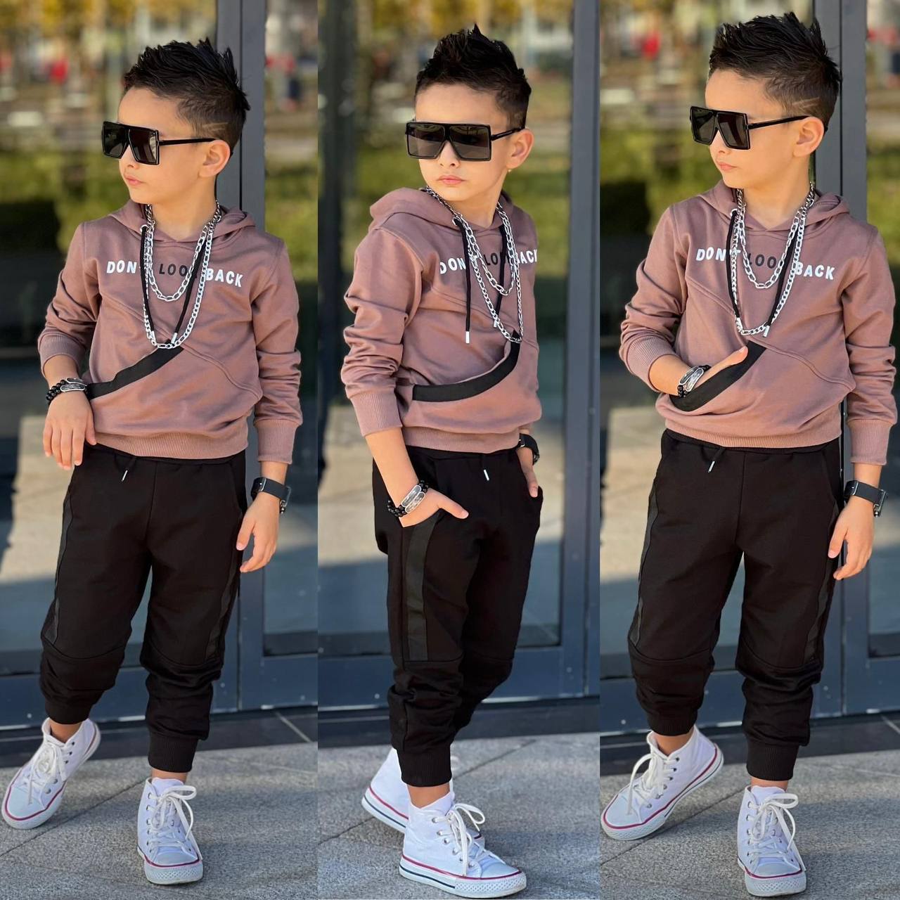 Trening pentru Baieti, din Bumbac, 2 piese, Don't Look Back