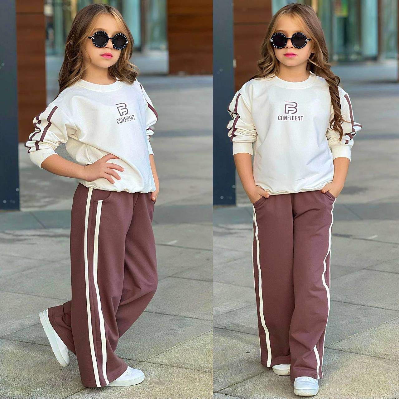 Trening pentru Fetite, 2 piese, din Bumbac, Confident