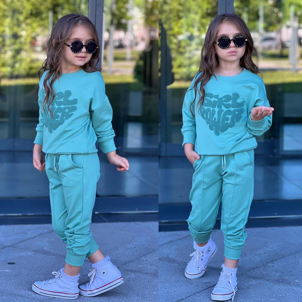 Trening pentru Fetite, 2 piese, din Bumbac, Girl Power