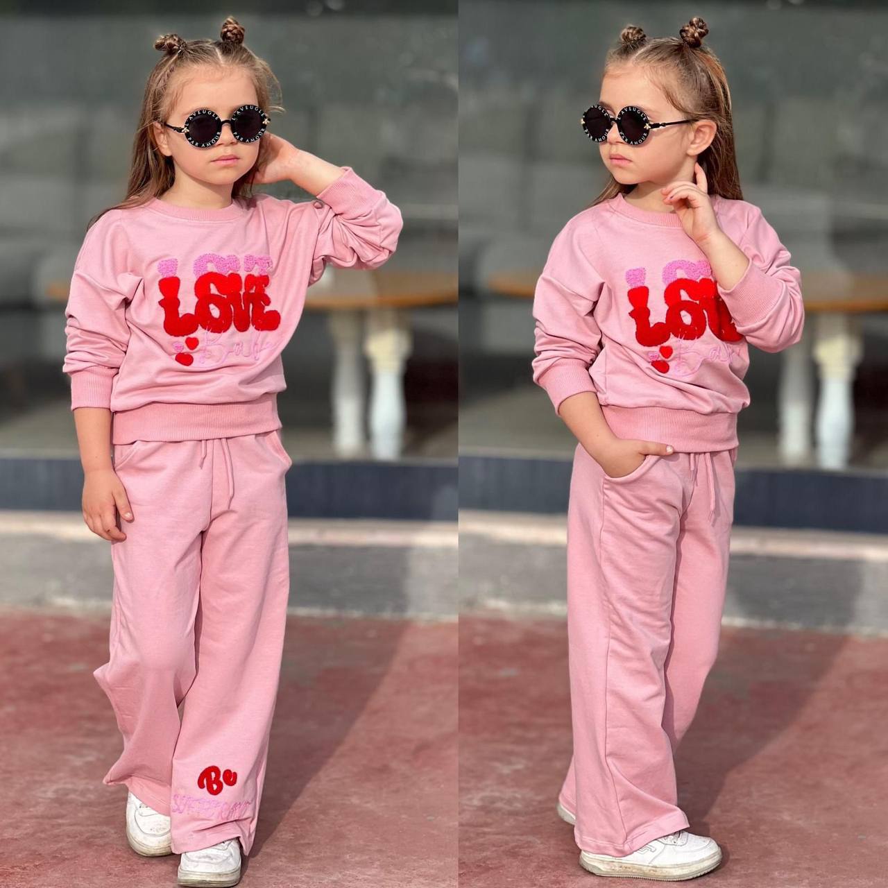 Trening pentru Fetite, 2 piese, din Bumbac, Love Babe