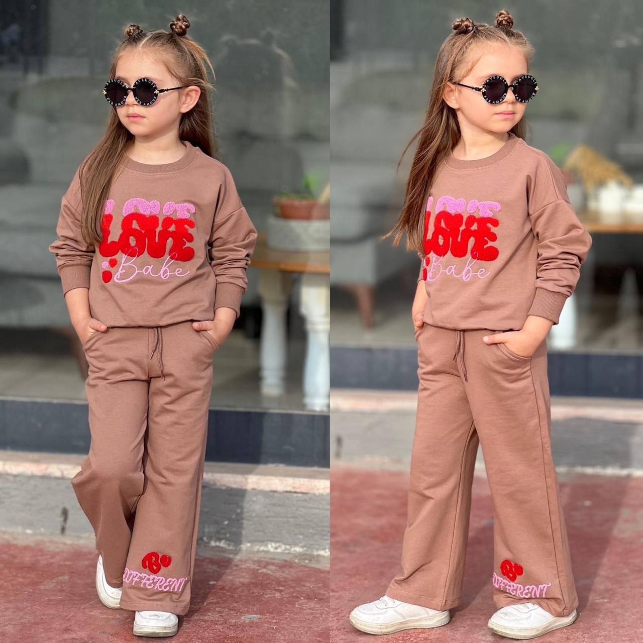 Trening pentru Fetite, 2 piese, din Bumbac, Love Babe