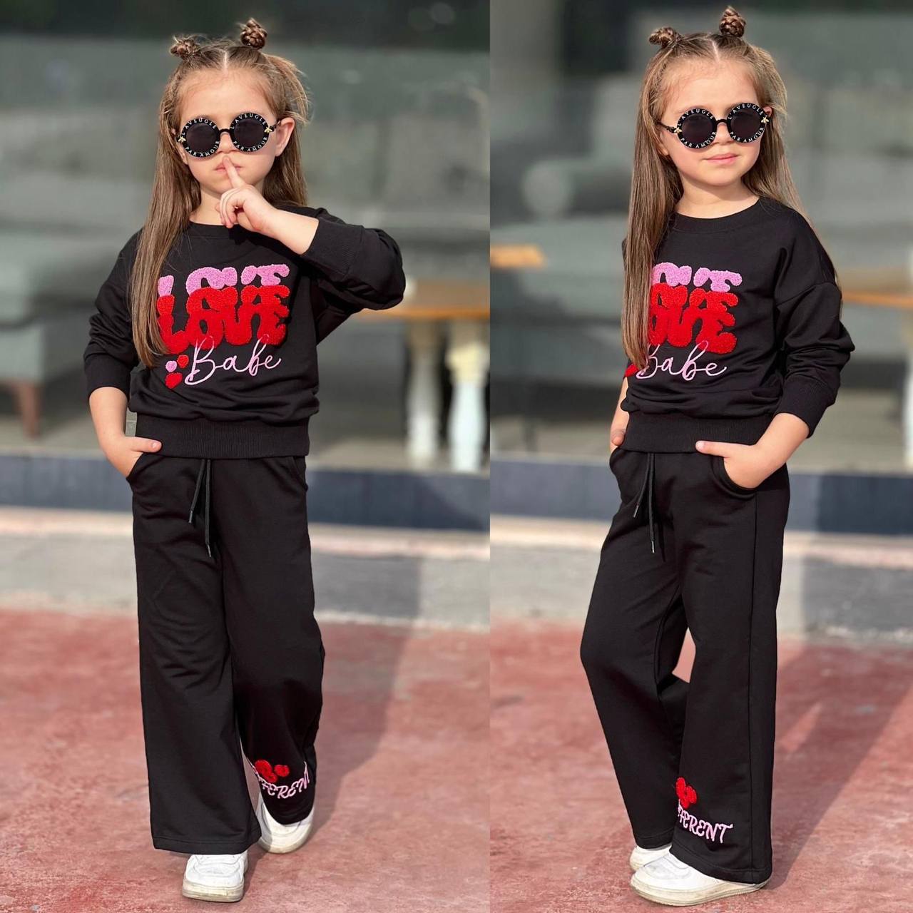 Trening pentru Fetite, 2 piese, din Bumbac, Love Babe