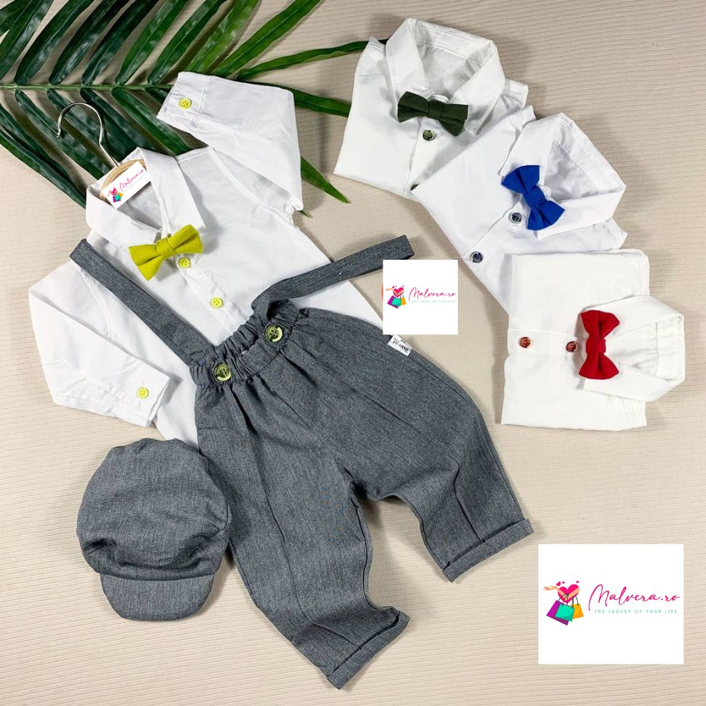 Costumas bebelusi cu papion albastru Casian