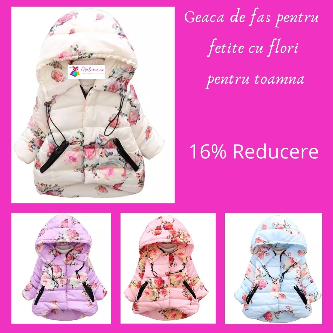 Geaca de fas fetite cu flori pentru primavara toamna