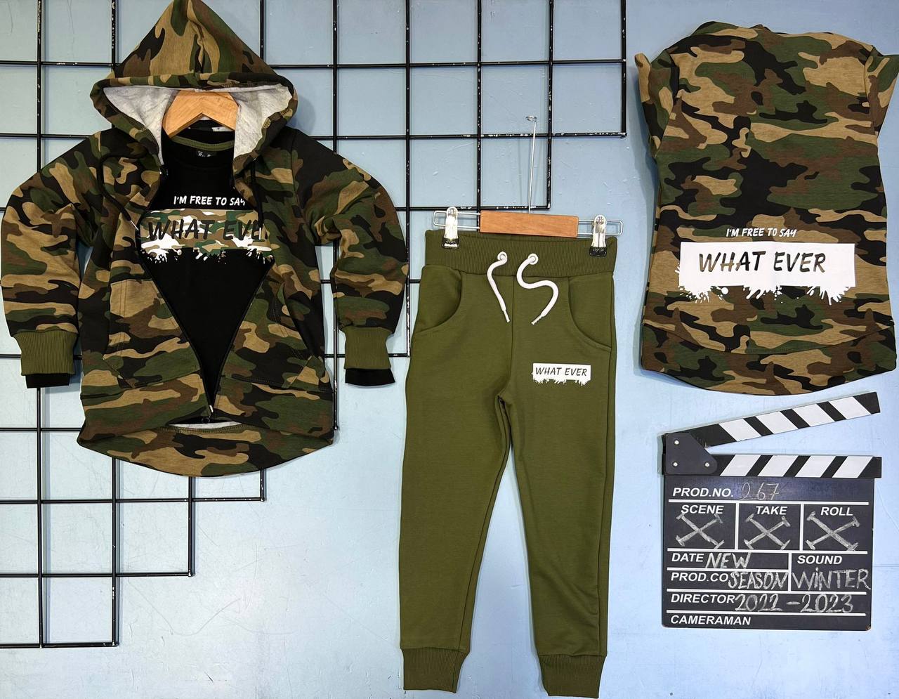 Trening pentru Baieti, 3 piese, din Bumbac, What Ever