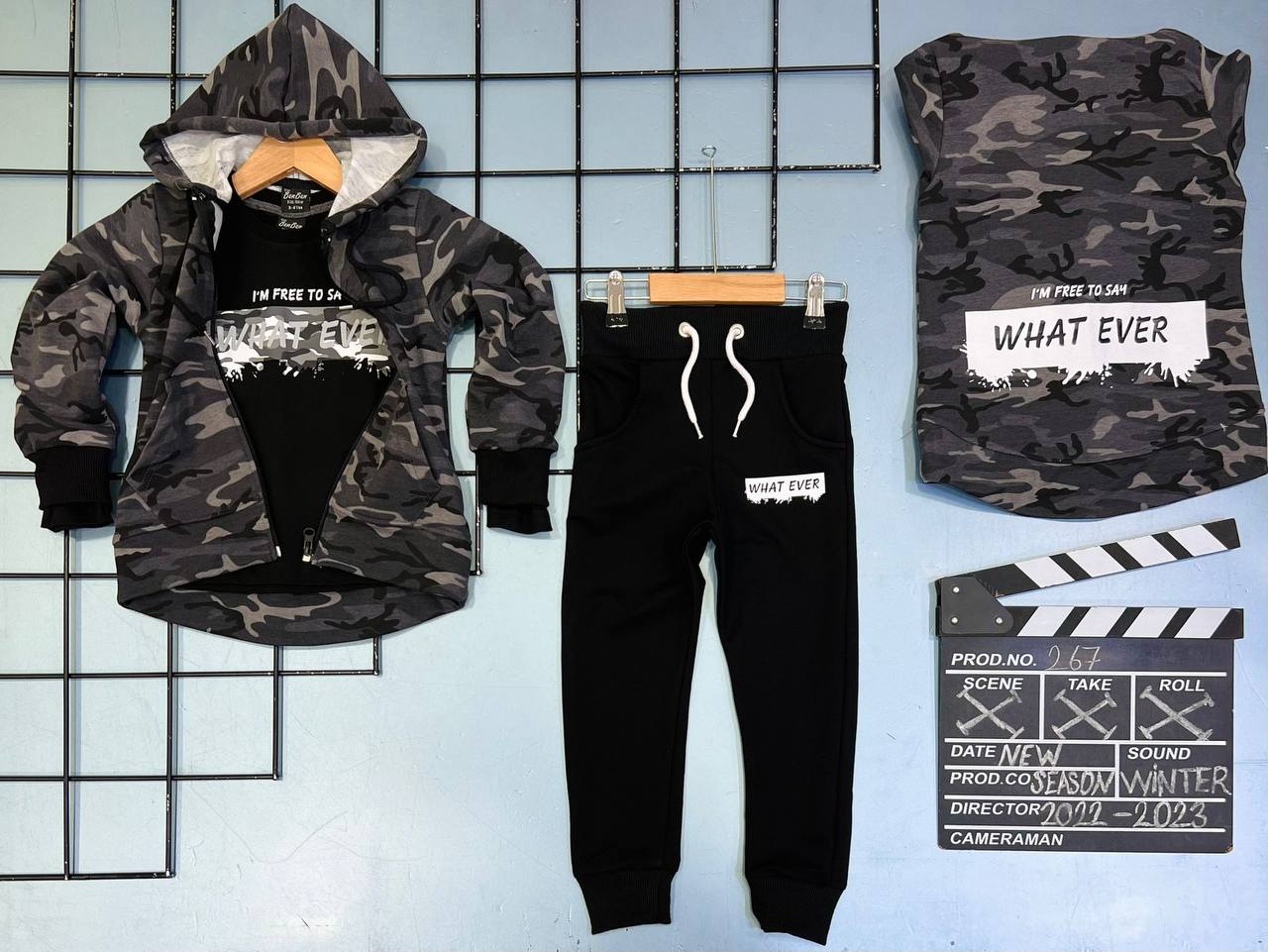 Trening pentru Baieti, 3 piese, din Bumbac, What Ever