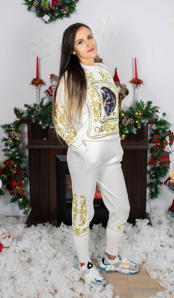 Set dama cu imprimeu rosu sau alb