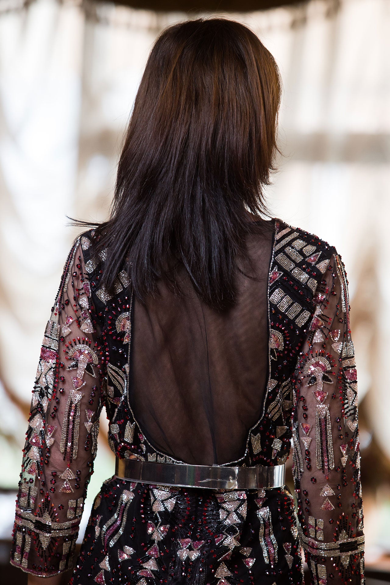 Rochie unicat Malvera Luxury neagră cu aplicații scurtă