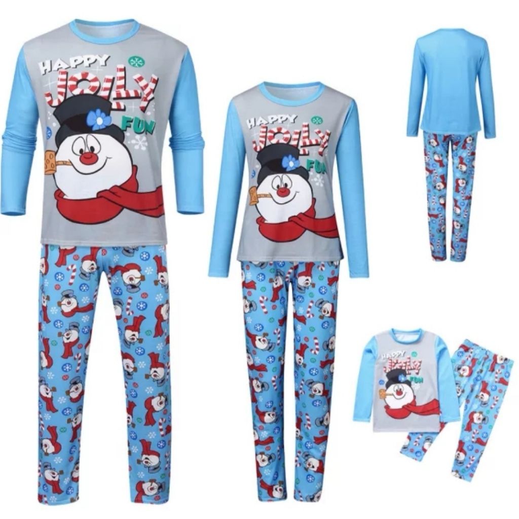 Pijamale COPII de Craciun albastre Happy Jolly