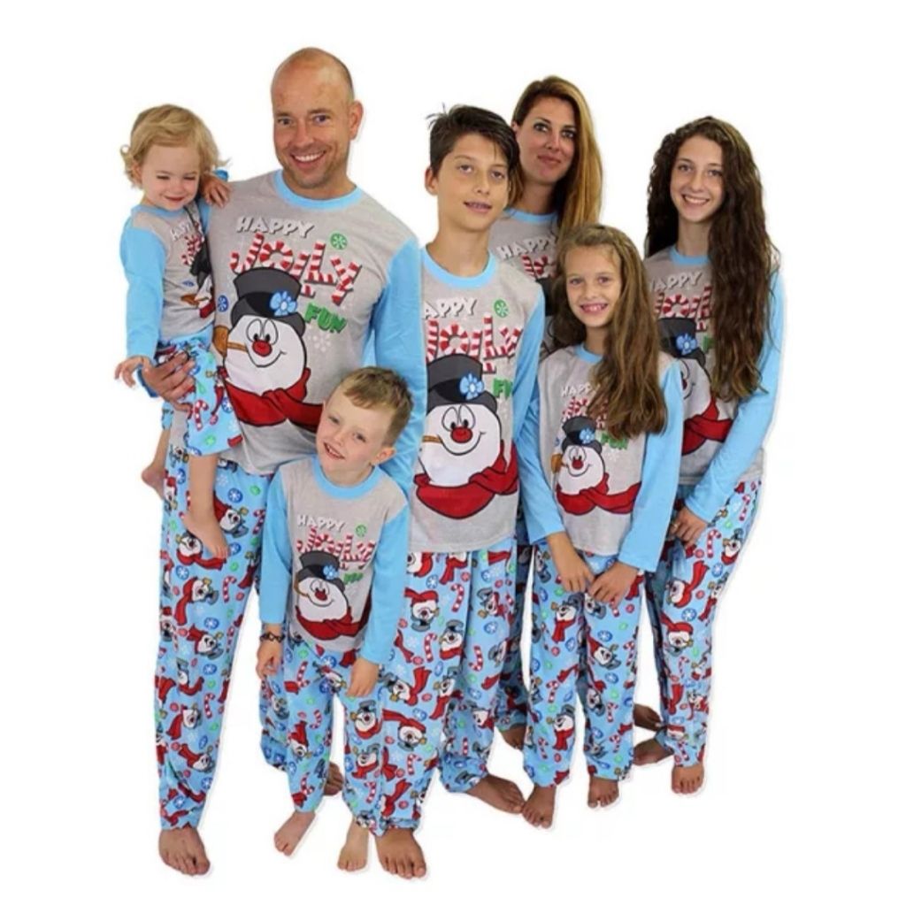 Pijamale COPII de Craciun albastre Happy Jolly