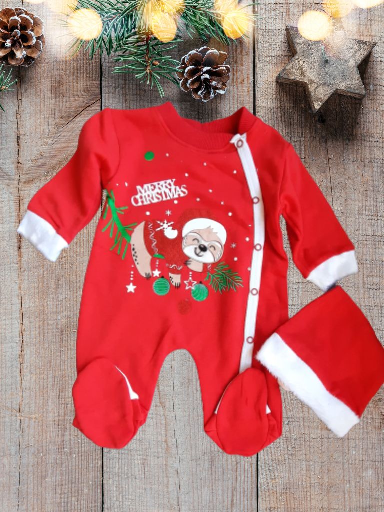 Salopeta Bebelusi Merry Christmas Crenguta cu Globuri