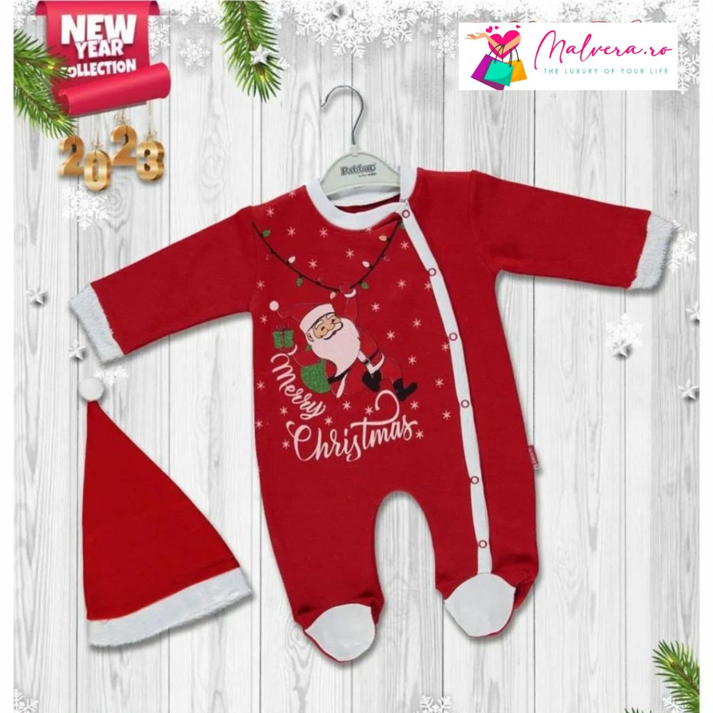 Salopeta Bebelusi Merry Christmas Mos Craciun
