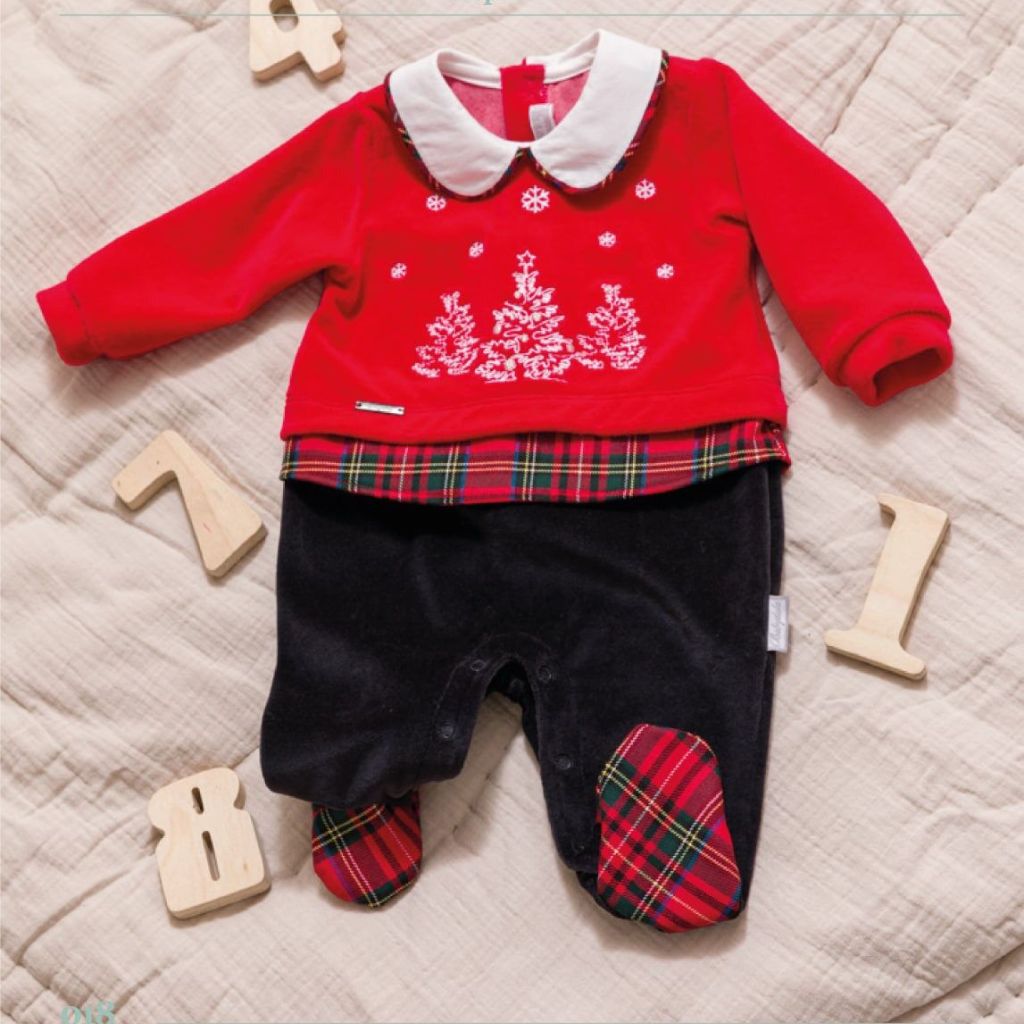 Salopeta de catifea neagra-rosie Baby