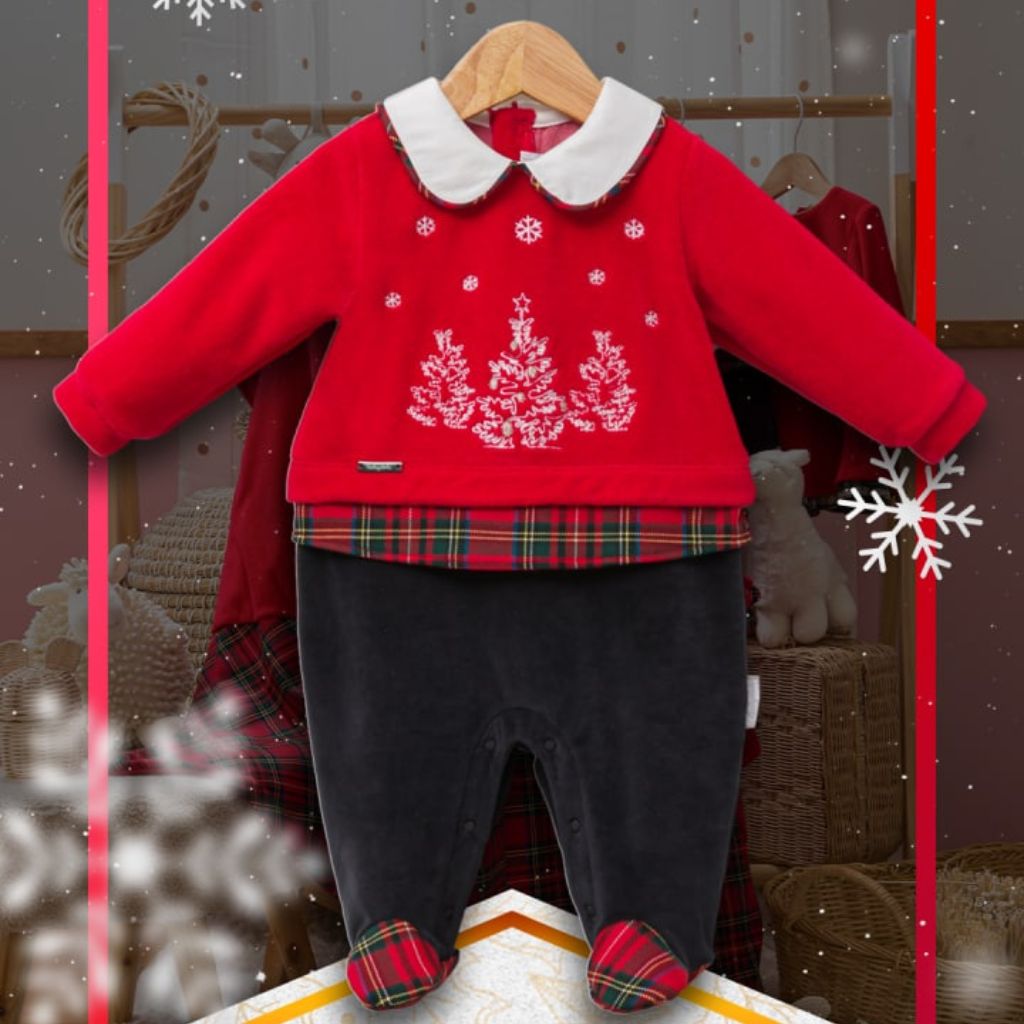 Salopeta de catifea neagra-rosie Baby